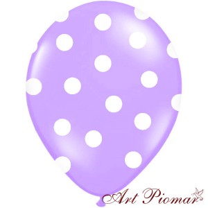 Balon fioletowy w białe kropki