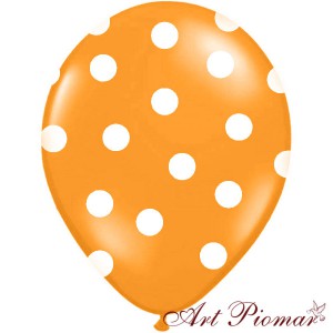 Balon pomarańczowy w białe kropki