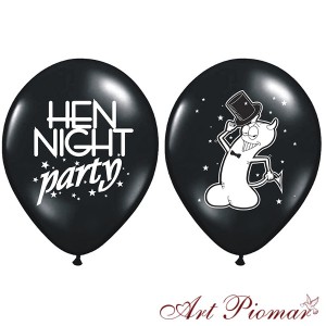 Balon na wieczór panieński "Hen Night Party" czarny