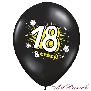 Pastel Black z biało-żółtym nadrukiem "18 and crazy"