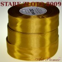 Tasiemka satynowa 12mm kolor 8009 stare złoto