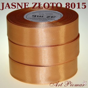 Tasiemka satynowa 12mm kolor 8015 Jasno złoty