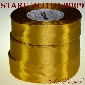 Tasiemka satynowa 25mm kolor 8009 stare złoto