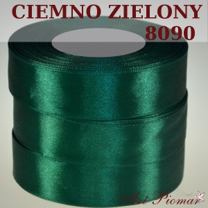 Tasiemka satynowa 25mm kolor 8090 ciemno zielony