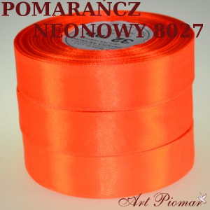 Tasiemka satynowa 6mm kolor 8027 pomarańcz neonowy
